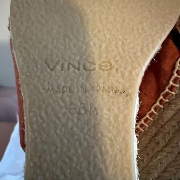 Vince Gaelan Wedge Espadrille Sandal Red Clay Sz 9.5M Retail $350