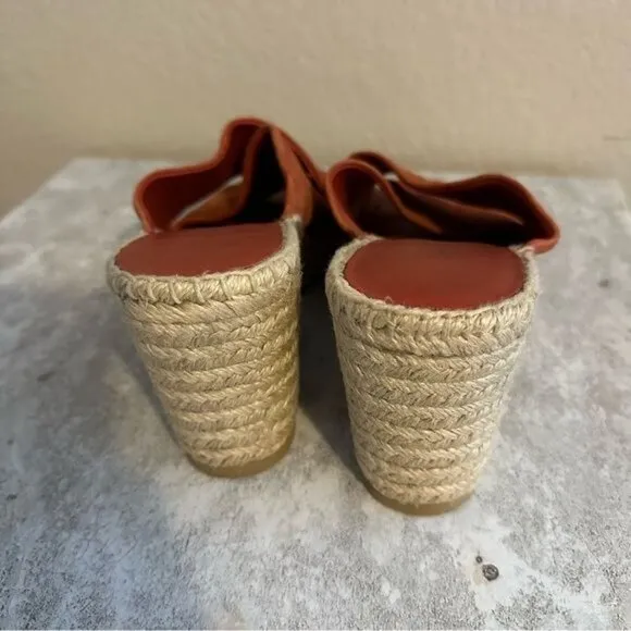 Vince Gaelan Wedge Espadrille Sandal Red Clay Sz 9.5M Retail $350