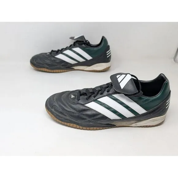 Vintage Adidas Soccer Turf Sneakers Shoes Black Leather Men's Size‎ 8 Y2K 90s 99