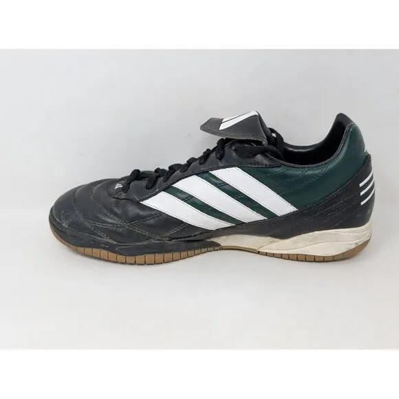 Vintage Adidas Soccer Turf Sneakers Shoes Black Leather Men's Size‎ 8 Y2K 90s 99