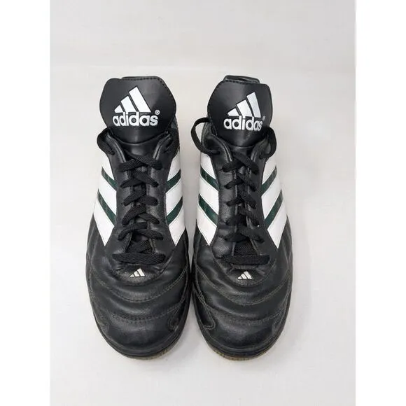 Vintage Adidas Soccer Turf Sneakers Shoes Black Leather Men's Size‎ 8 Y2K 90s 99