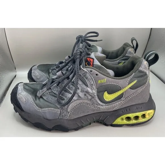 VTG 1997 OG Nike Terra Humara Womens 8 Gray Green Off Road Trial Running 605076