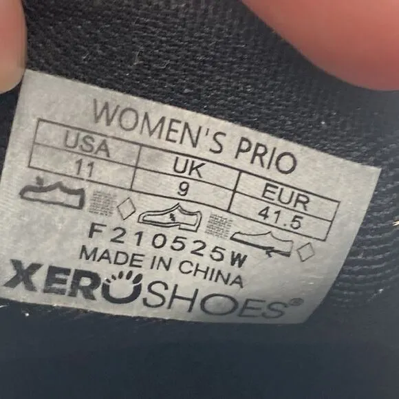Womens Size 11 Xoro PRIO Black White Barefoot Athletic Road Running Shoes