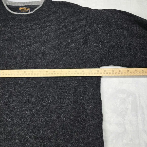 Woolrich Dark Grey Heather 85% Wool Pullover Sweater Men's Size XL Long Sleeve