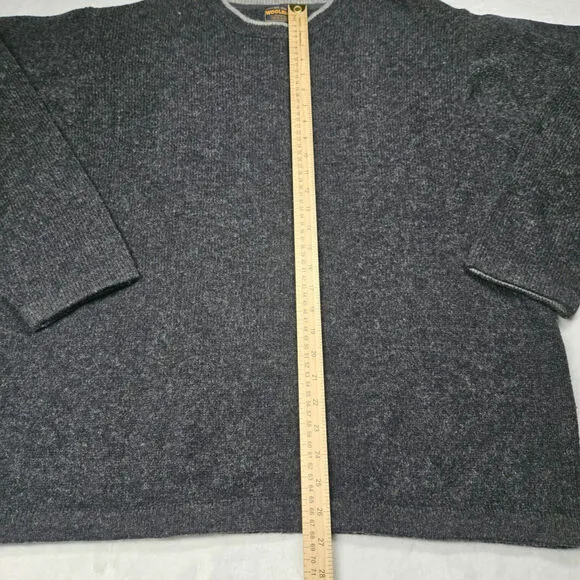 Woolrich Dark Grey Heather 85% Wool Pullover Sweater Men's Size XL Long Sleeve