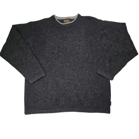 Woolrich Dark Grey Heather 85% Wool Pullover Sweater Men's Size XL Long Sleeve
