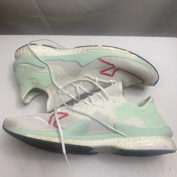 Y-3 ADIZERO RUNNER White Sneakers with Red Accents SIZE 10.5