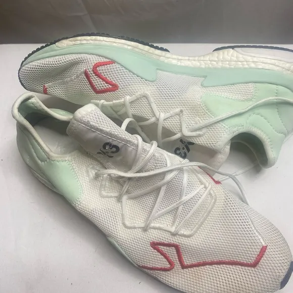 Y-3 ADIZERO RUNNER White Sneakers with Red Accents SIZE 10.5