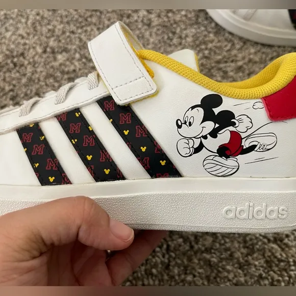 Youth Kids Adidas Disney Grand Court Mickey Mouse Sneakers Shoes Size 4