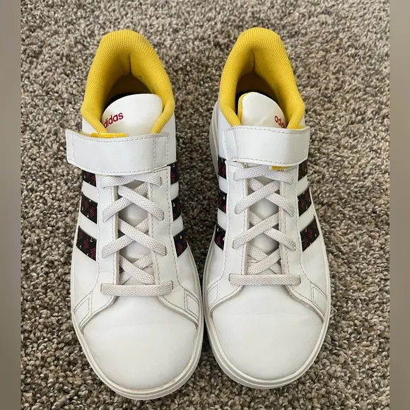 Youth Kids Adidas Disney Grand Court Mickey Mouse Sneakers Shoes Size 4